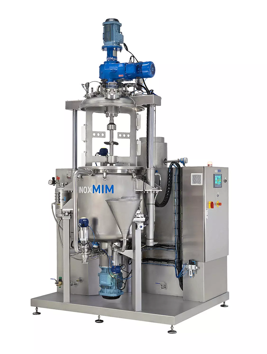 Réacteur compact avec émulsionneur de recirculation pour crèmes cosmétiques