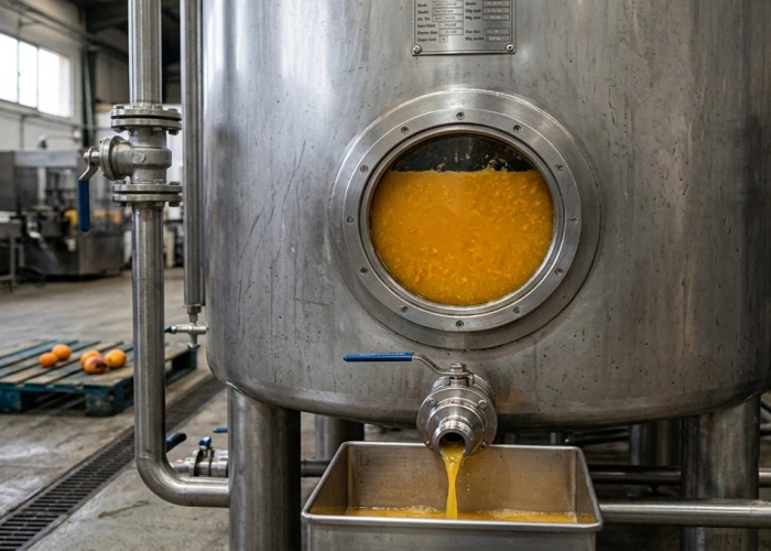 Agitateur latéral pour cuve de grand volume : homogénéisation de jus et de boissons aux fruits