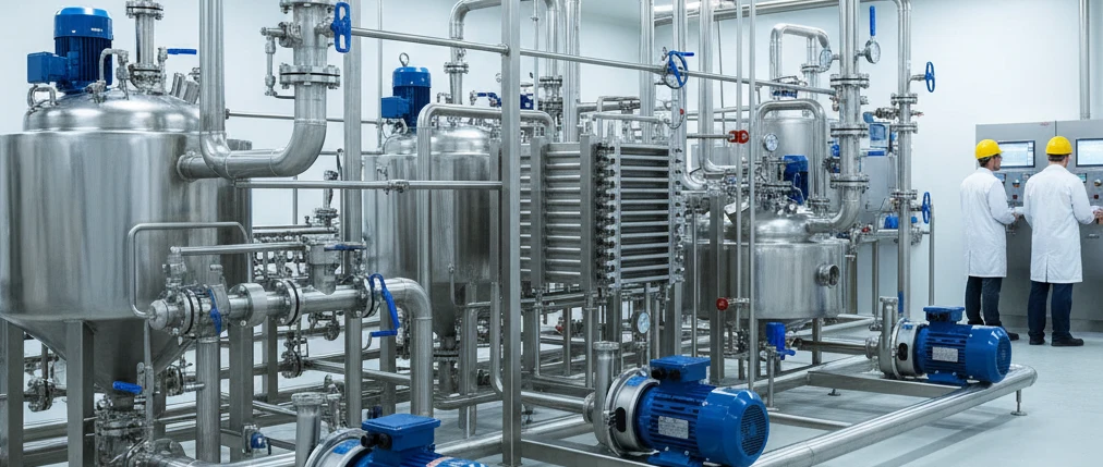 Pompes centrifuges de recirculation sur une ligne de process