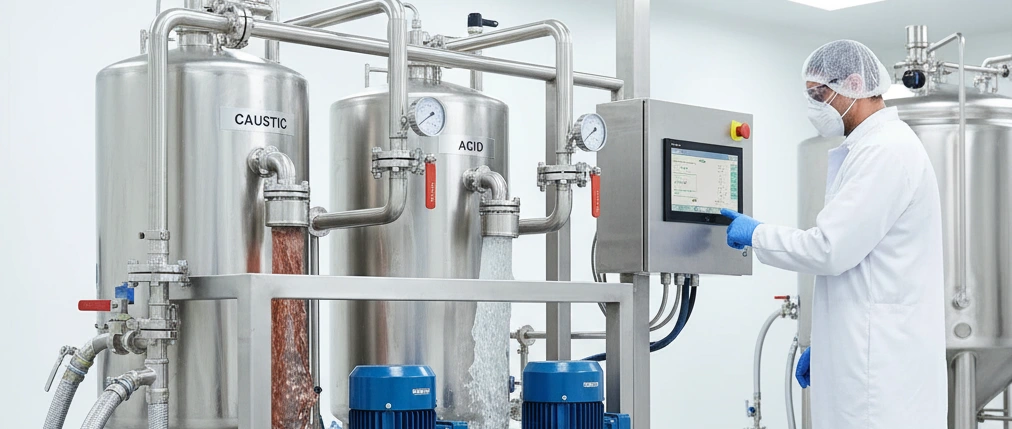 Installation de process avec cuves en acier inoxydable
