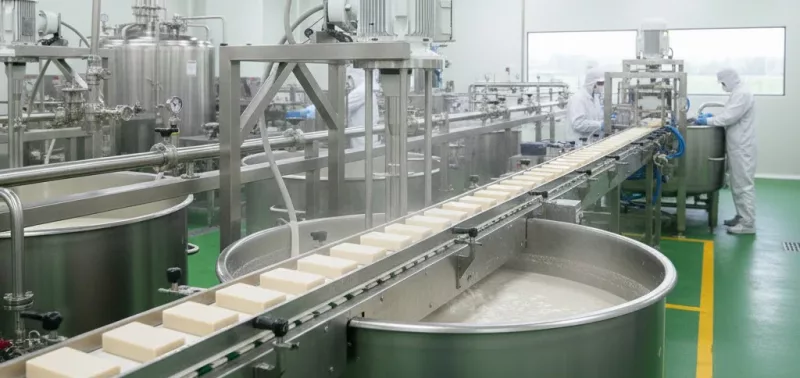 Installation de production avec cuves agitées